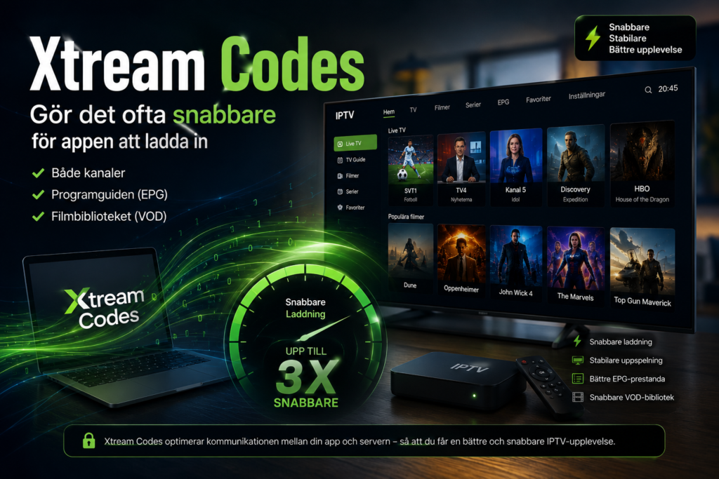 xtream codes inloggning for snabb laddning av kanaler epg och vod