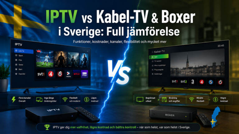 IPTV vs Kabel-TV & Boxer i Sverige: Full jämförelse
